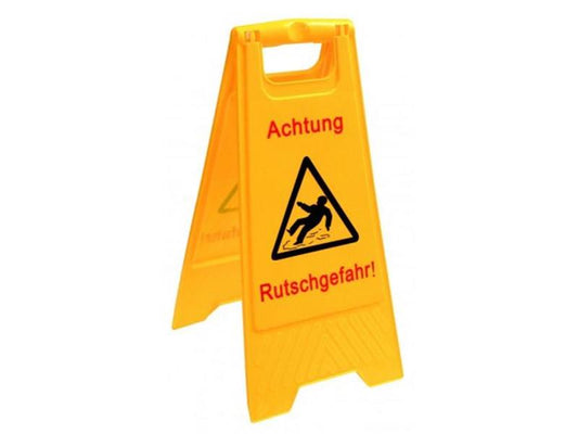 Warnschild - Achtung Rutschgefahr - gelb, 2-teilig